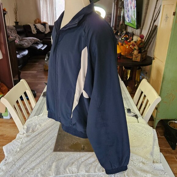 Vintage Roundtree & Yorke Sport Windbreaker Jacket Blue White Full Zip Sz XL - Picture 6 of 10